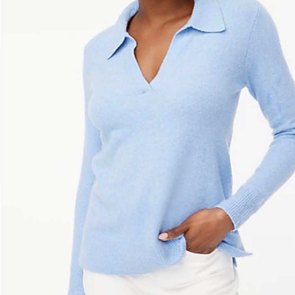 J. Crew Factory polo sweater, new with tags, periwinkle blue size medium